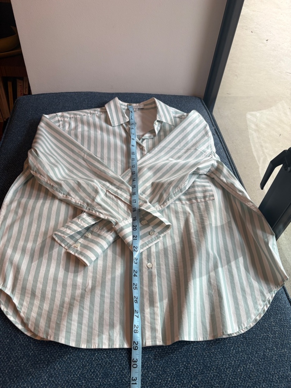 AYR:  The Deep End Shirt, Size M, Muted-Sagy Green Stripe - Picture 7 of 7